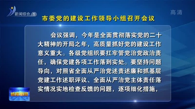 市委党的建设工作领导小组召开会议