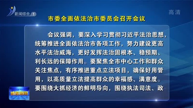 市委全面依法治市委员会召开会议