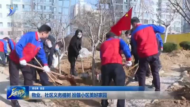 物业、社区义务植树 扮靓小区美好家园