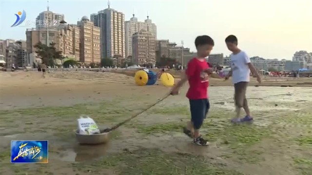 点赞！父子三人齐上阵清理海滩【威海广电讯】