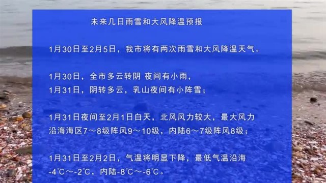【威海广电讯】海洋预报    2024-01-29