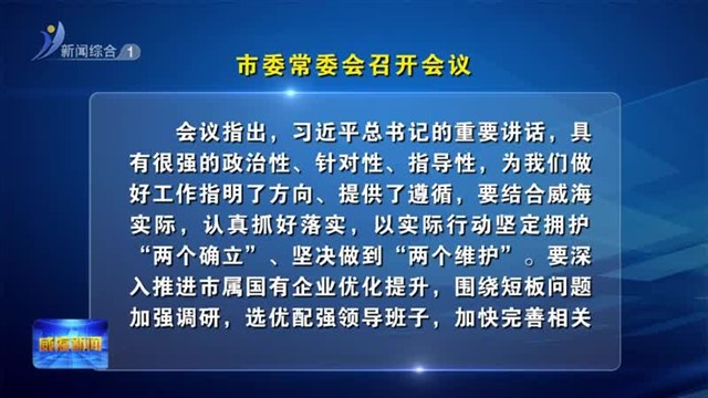 市委常委会召开会议【威海广电讯】