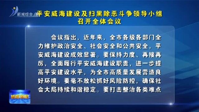 平安威海建设及扫黑除恶斗争领导小组召开全体会议【威海广电讯】