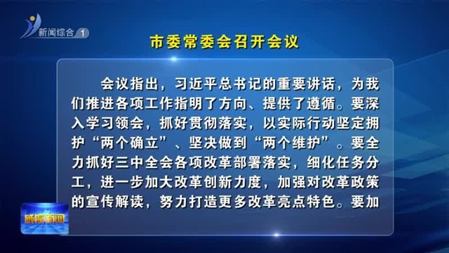 市委常委会召开会议【威海广电讯】