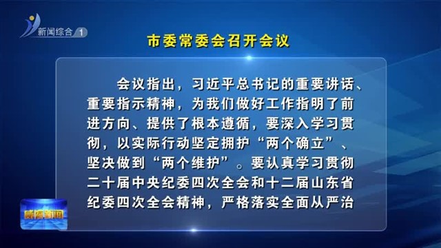 市委常委会召开会议【威海广电讯】